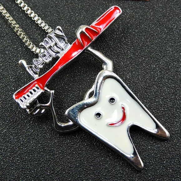 Tooth/Toothbrush Necklace - Picture 2 of 3